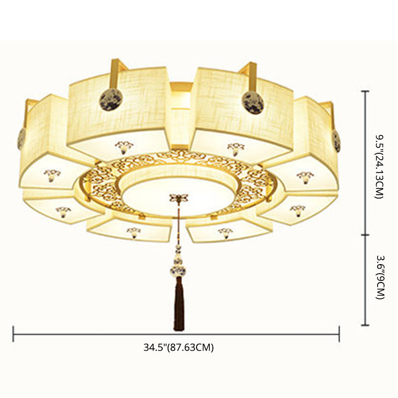 Cercle traditionnel Clôture de l'ébullition Tissu plafond Fixation du plafond de plafond pour la chambre à coucher