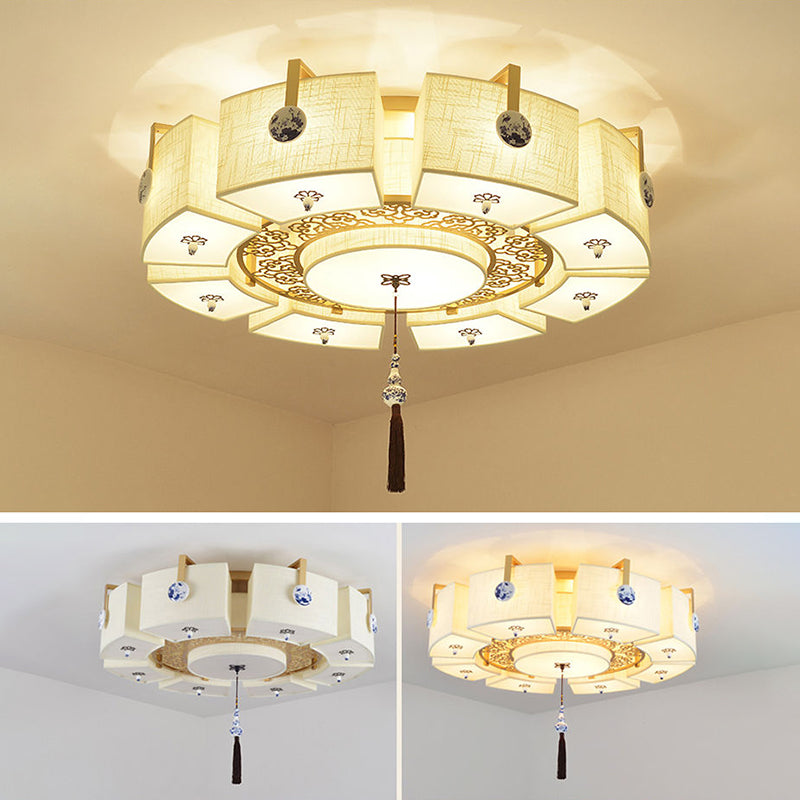 Cercle traditionnel Clôture de l'ébullition Tissu plafond Fixation du plafond de plafond pour la chambre à coucher