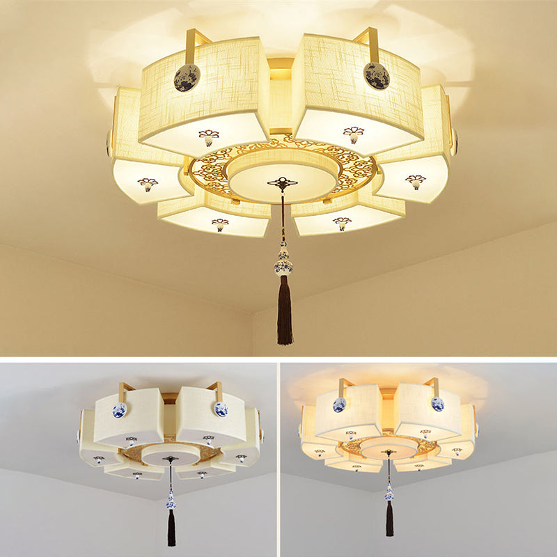 Cercle traditionnel Clôture de l'ébullition Tissu plafond Fixation du plafond de plafond pour la chambre à coucher