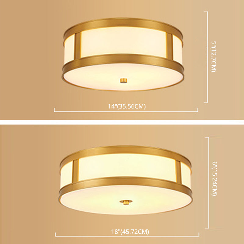 American Minimalist Copper LED Ceiling Light Acrylique Lampombre 1 Light Bedroom light