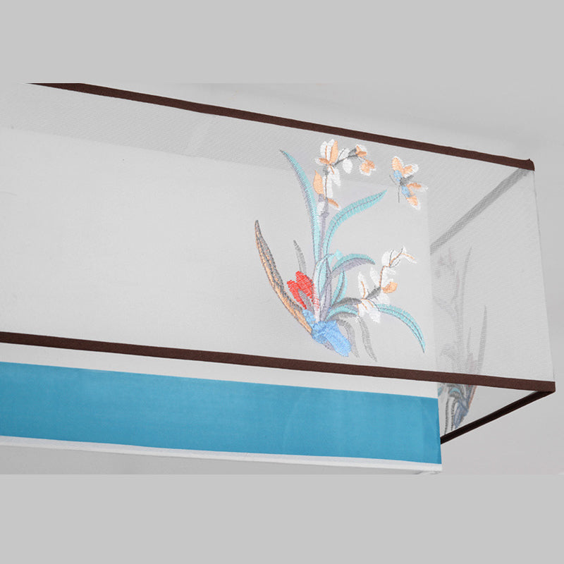 Plafonnier encastré bleu Plafonnier encastré traditionnel en tissu ombragé