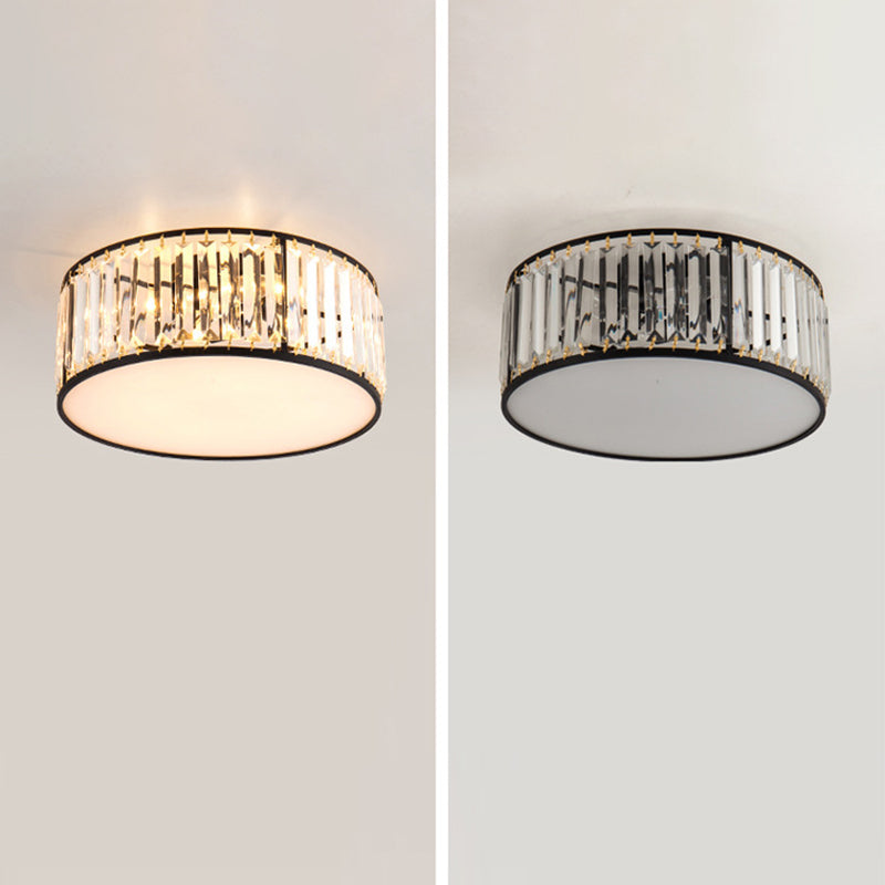 Modern Simplicity Round Crystal Ceiling Light Hardware Lamp Body for Living Room