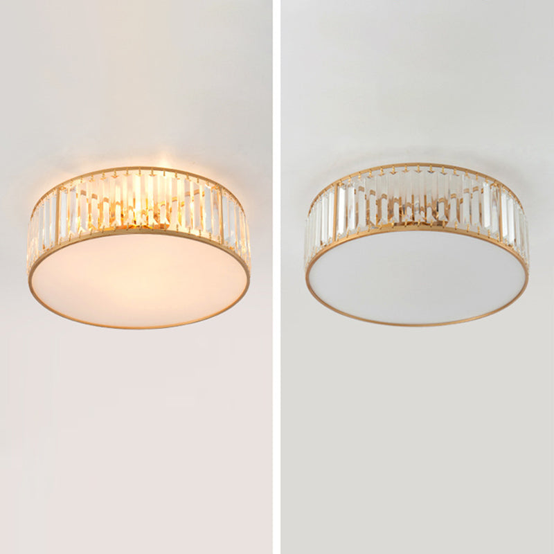 Modern Simplicity Round Crystal Ceiling Light Hardware Lamp Body for Living Room