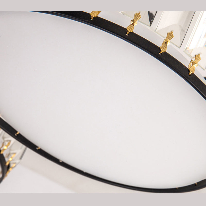 Lámpara de araña de cristal circular moderna y sencilla, cuerpo de lámpara de hardware de la Sala de estar