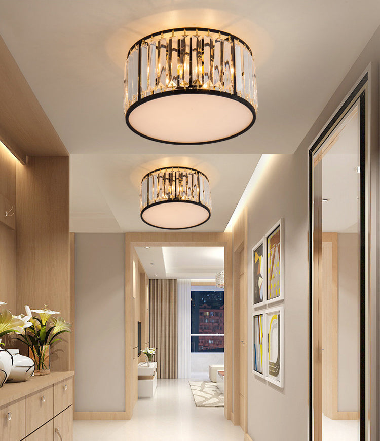 Modern Simplicity Round Crystal Ceiling Light Hardware Lamp Body for Living Room