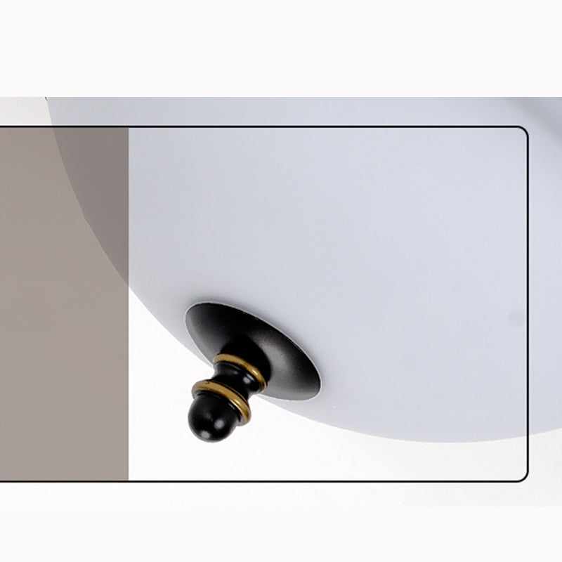 American Style Ceiling Light Wrought Iron Glass Lampombre 1 Light Round Shape Ceiling Lamp for Bedroom