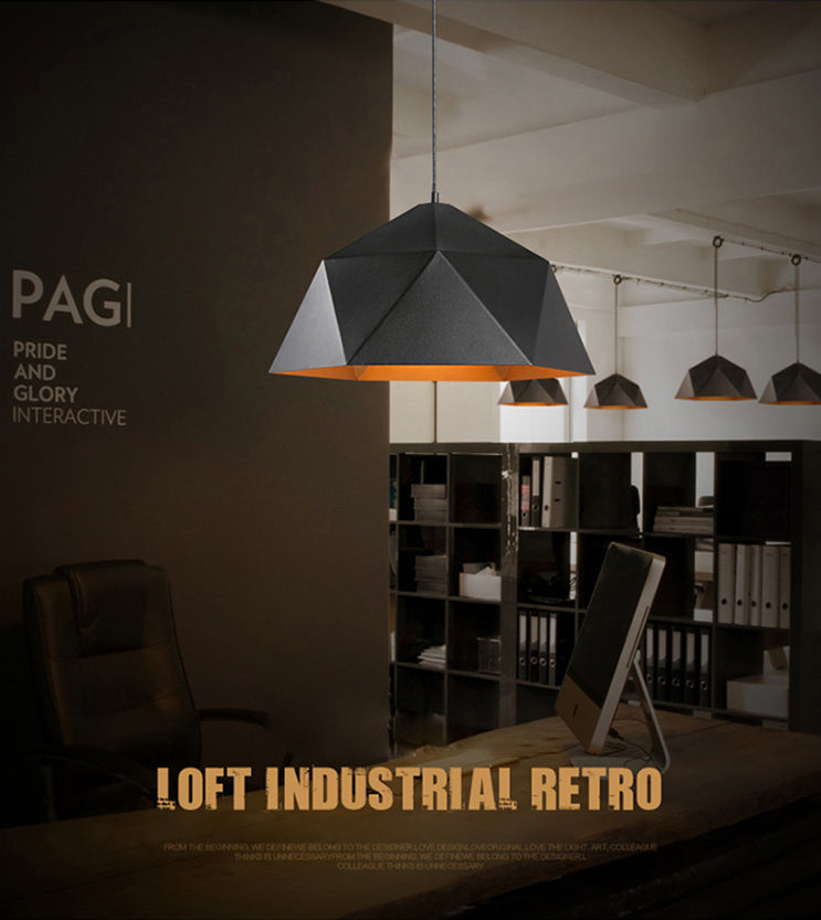 Diamond Dining Room Pendant Ceiling Light Modern Style Metal 1 Light Hanging Ceiling Light