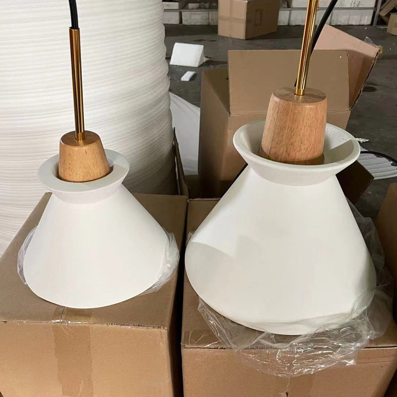 Nordic Simple Cement Single Head Chandelier Hardware Boom Wooden Lamp Holder for Bedroom Headboard