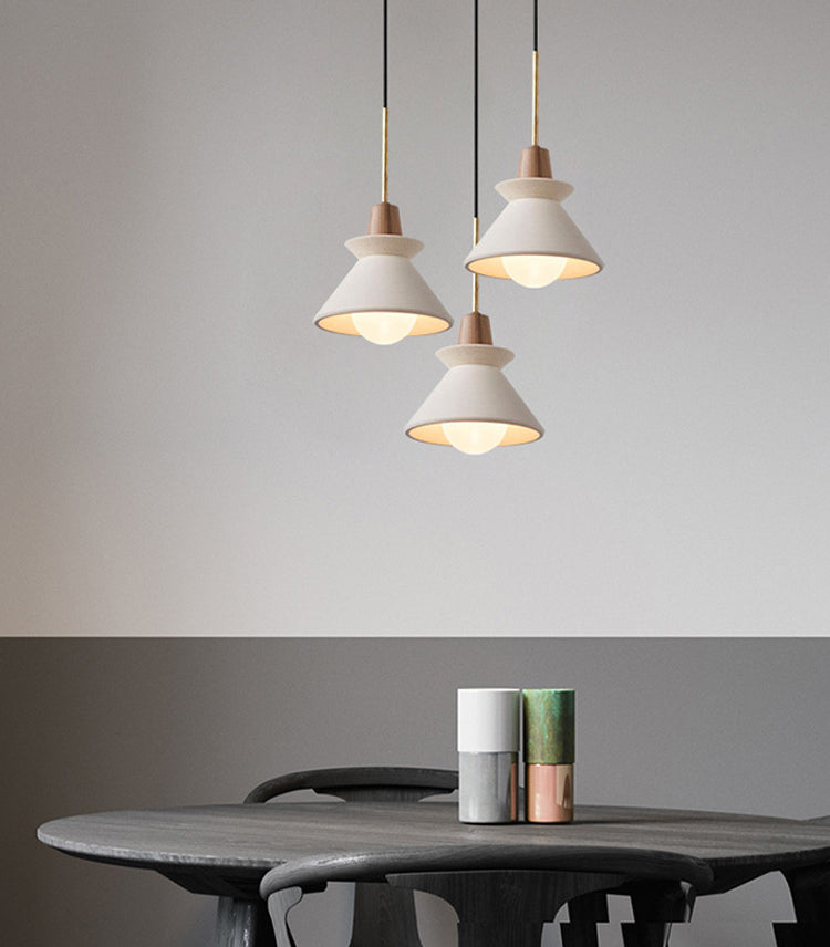 Nordic Simple Cement Single Head Chandelier Hardware Boom Wooden Lamp Holder for Bedroom Headboard