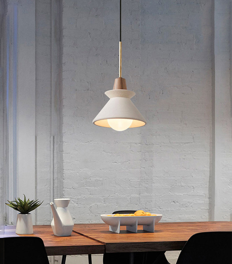 Nordic Simple Cement Single Head Chandelier Hardware Boom Wooden Lamp Holder for Bedroom Headboard