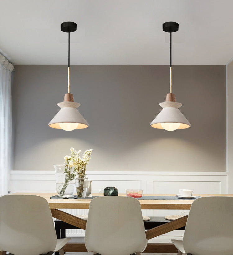 Nordic Simple Cement Single Head Chandelier Hardware Boom Wooden Lamp Holder for Bedroom Headboard