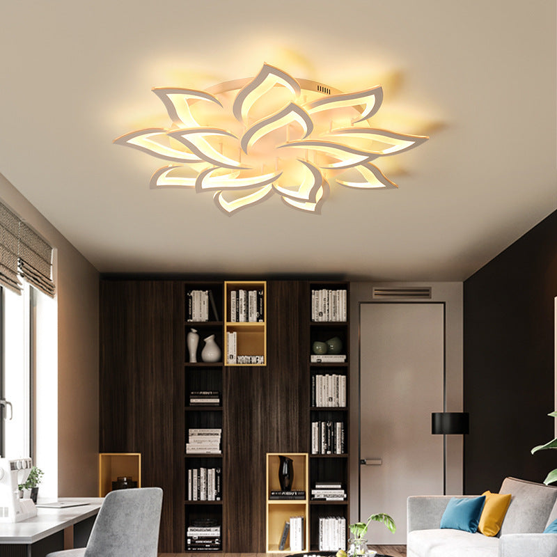 Radial Acrylic Semi Flush Mount Ceiling Light Semi Flush Modern Multi-head Bedroom Semi Flush