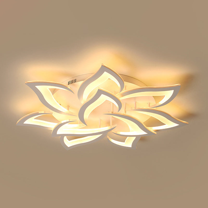 Radial Acrylic Semi Flush Mount Ceiling Light Semi Flush Modern Multi-head Bedroom Semi Flush