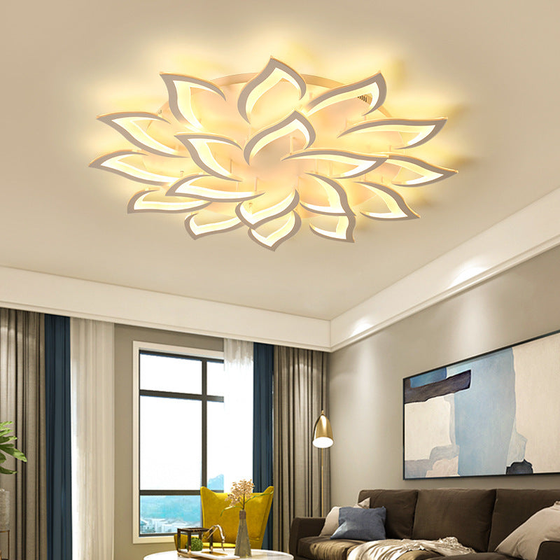 Radial Acrylic Semi Flush Mount Ceiling Light Semi Flush Modern Multi-head Bedroom Semi Flush