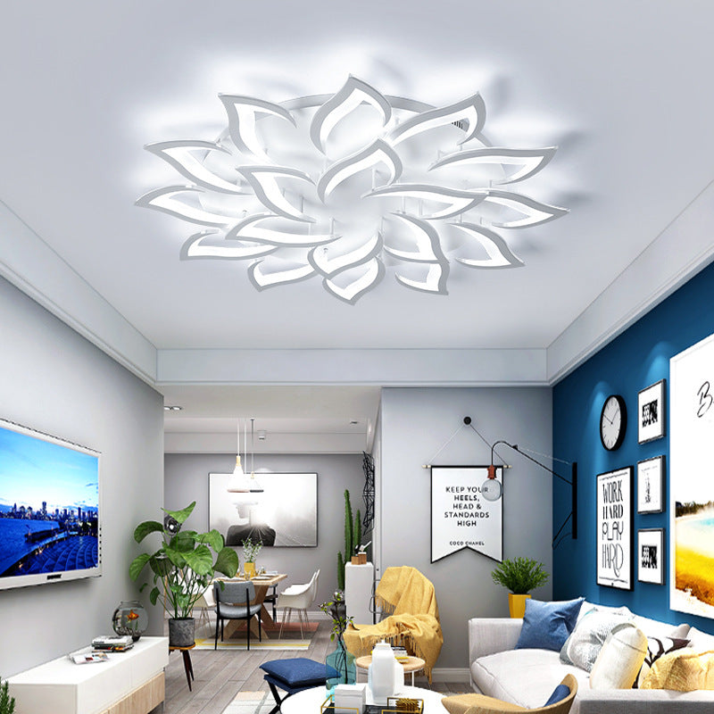 Radial Acrylic Semi Flush Mount Ceiling Light Semi Flush Modern Multi-head Bedroom Semi Flush