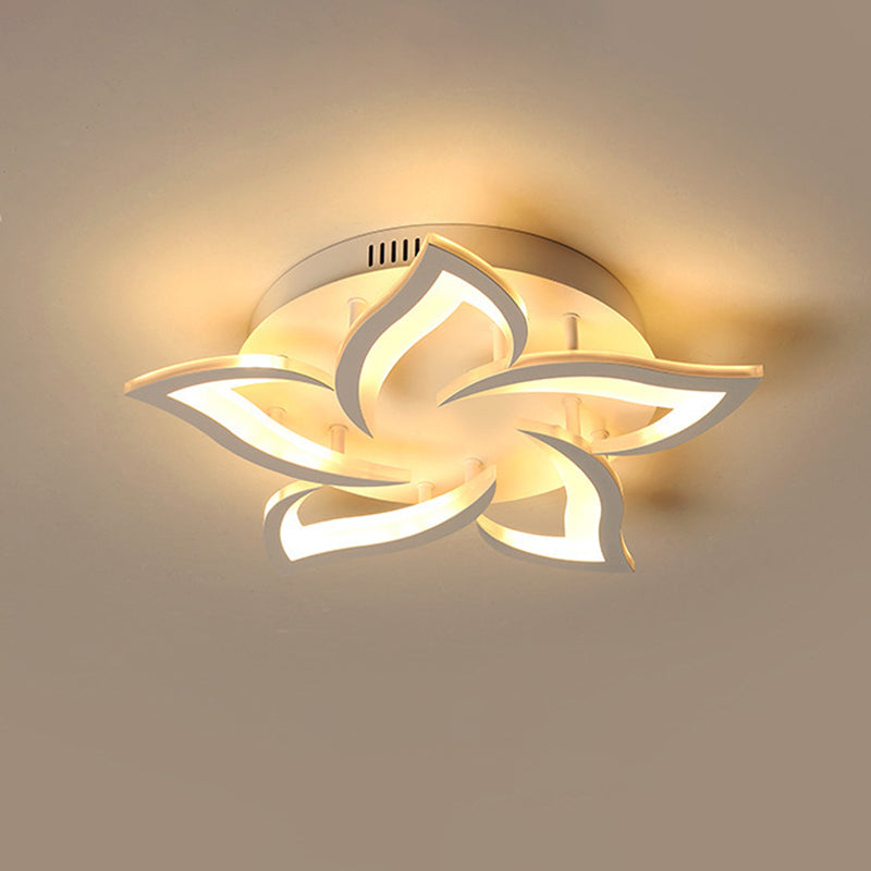 Radial Acrylic Semi Flush Mount Ceiling Light Semi Flush Modern Multi-head Bedroom Semi Flush