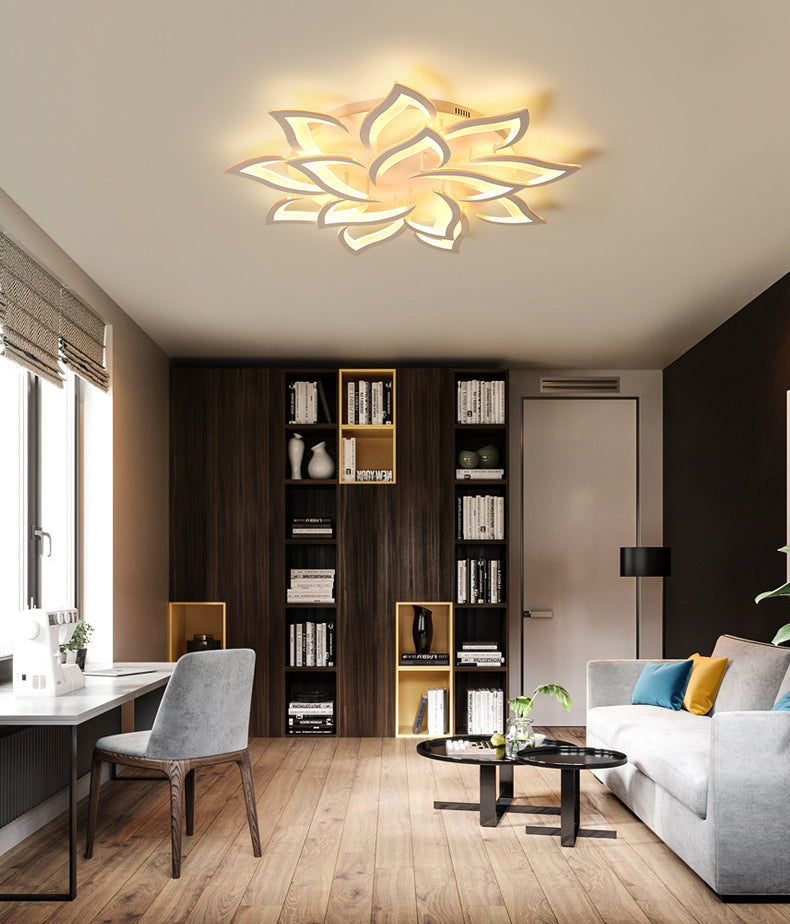 Radial Acrylic Semi Flush Mount Ceiling Light Semi Flush Modern Multi-head Bedroom Semi Flush