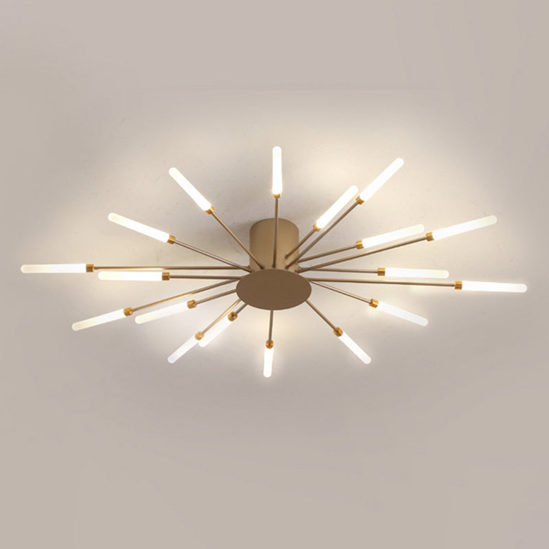 Multi-head Sputnik Semi-ceiling Light Modern Acrylic Semi Flushmount Ceiling Light for Bedroom