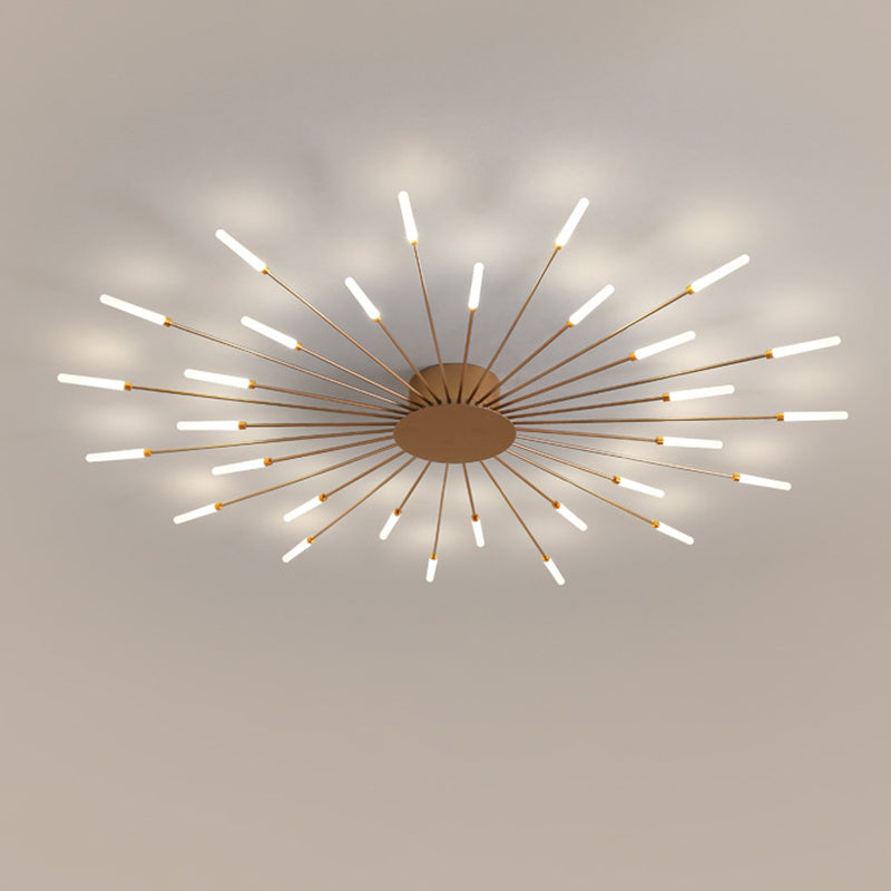 Multi-head Sputnik Semi-ceiling Light Modern Acrylic Semi Flushmount Ceiling Light for Bedroom