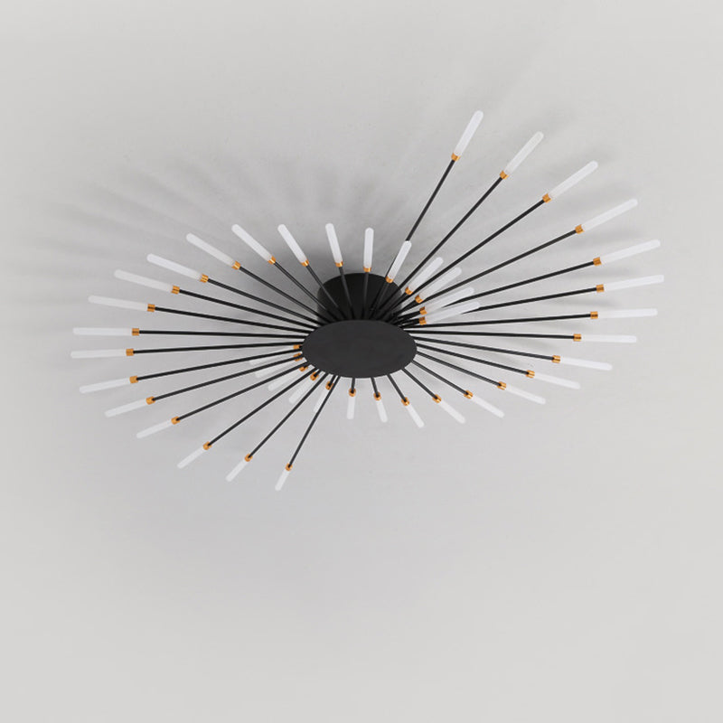 Multi-head Sputnik Semi-ceiling Light Modern Acrylic Semi Flushmount Ceiling Light for Bedroom