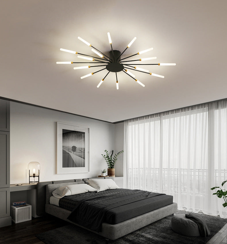 Multi-head Sputnik Semi-ceiling Light Modern Acrylic Semi Flushmount Ceiling Light for Bedroom