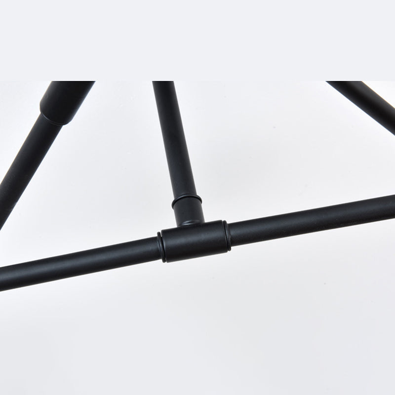 6-Lights Industrial Style Ceiling Lamp Metal Linear Arm Bare Bulb Flush Mount Lighting Fixture for Bedroom Living Room