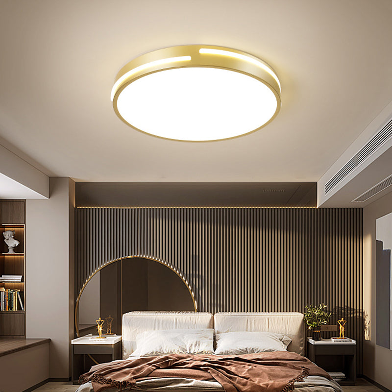 Modern Minimalist Metal Flush Mount Ceiling Lamp Round Shape LED Flush Mount Lighting for Bedroom
