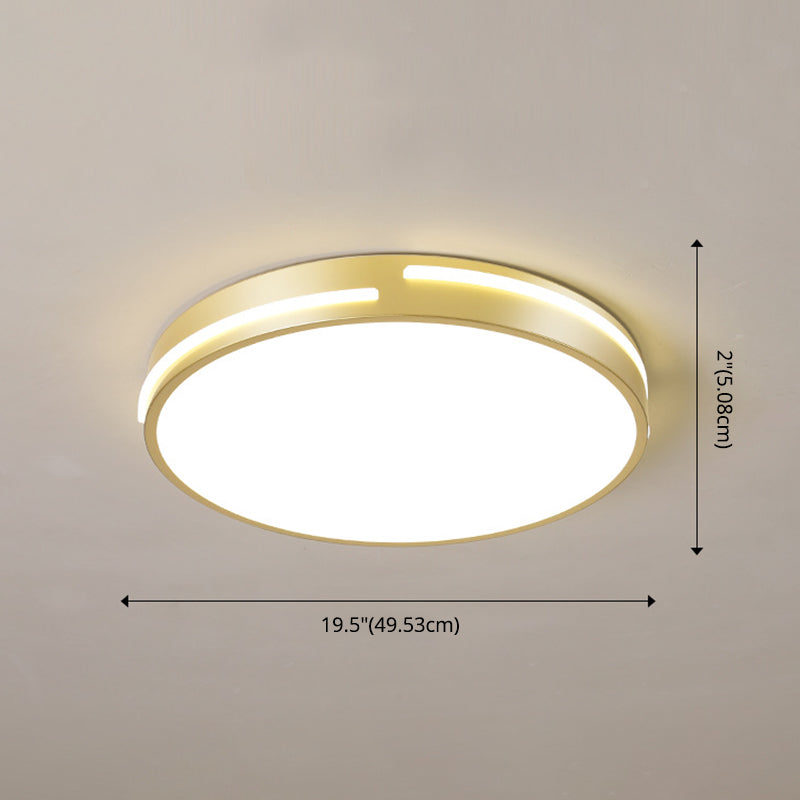 Modern Minimalist Metal Flush Mount Ceiling Lamp Round Shape LED Flush Mount Lighting for Bedroom