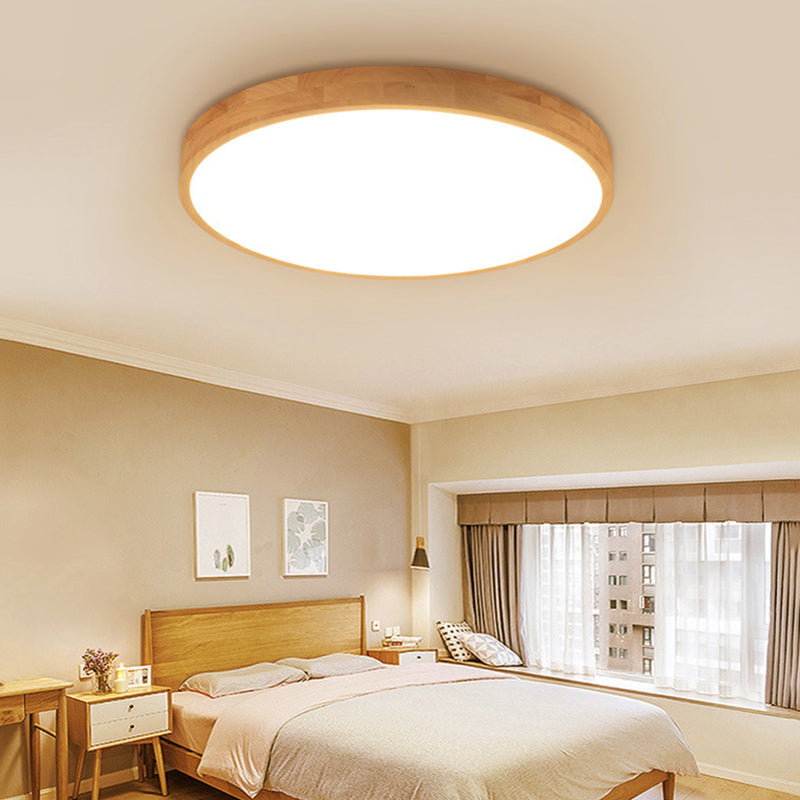 Lámpara de techo empotrada moderna, lámpara empotrada de madera