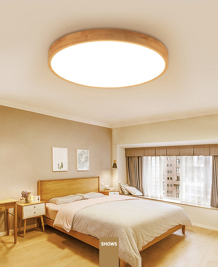 Lámpara de techo empotrada moderna, lámpara empotrada de madera