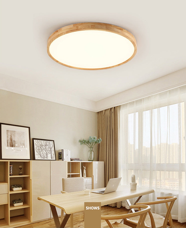 Lámpara de techo empotrada moderna, lámpara empotrada de madera