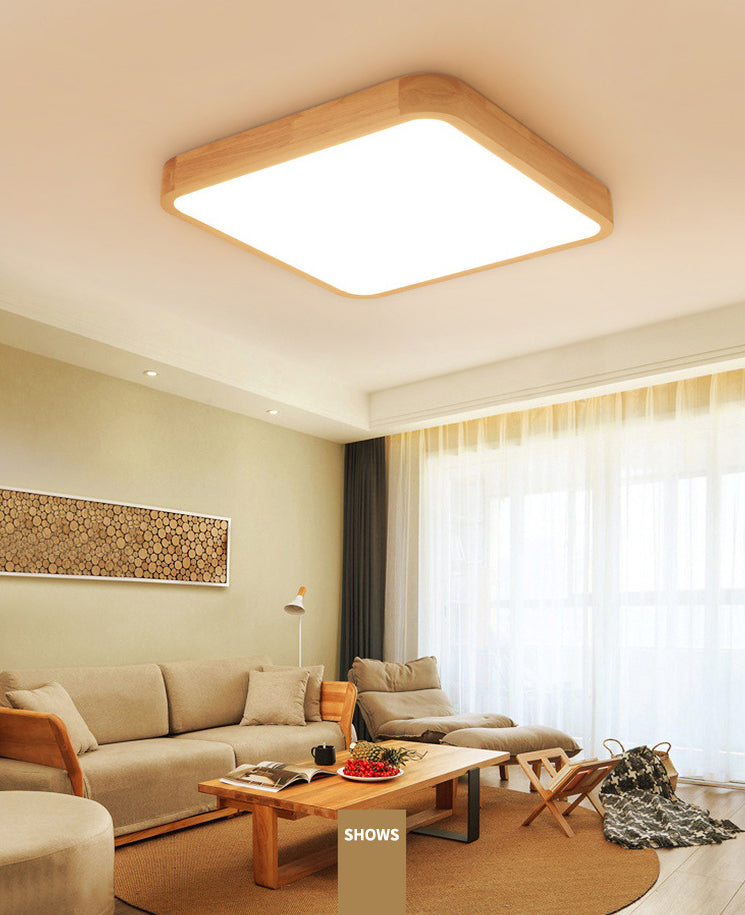Lámpara de techo empotrada moderna, lámpara empotrada de madera