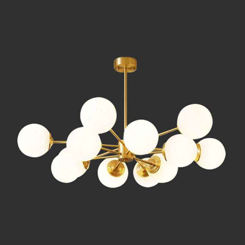 Lampada lampadina a forma molecolare dorata Ombrata di vetro bianco sfera moderno Stile semplicità Stile per sala da pranzo