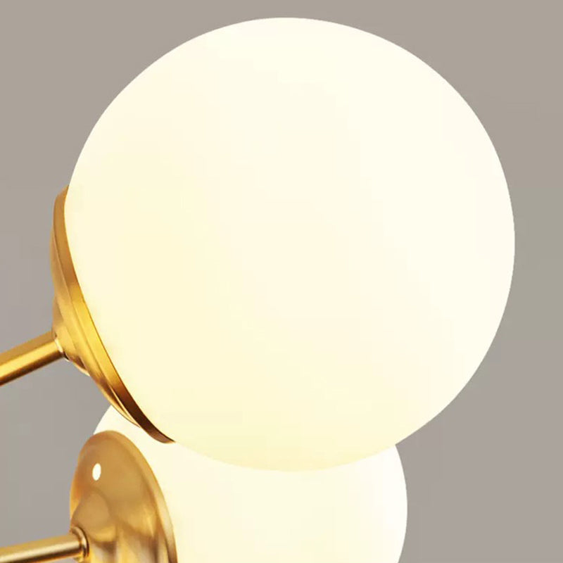 Lampada lampadina a forma molecolare dorata Ombrata di vetro bianco sfera moderno Stile semplicità Stile per sala da pranzo