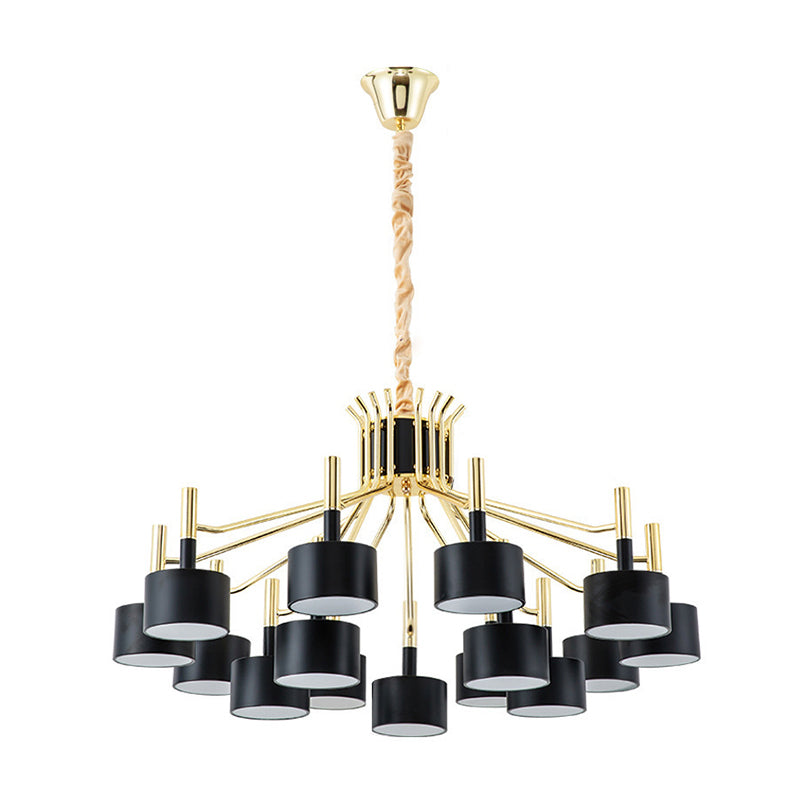 Drum Shade Chandelier Light Post-modern Metal Living Room Suspended Lighting