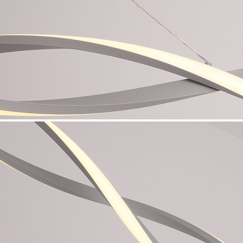 Minimalist LED Island Light Nordic Style Winding Lines Suspension Lighting Fixture for Kitchen Bar