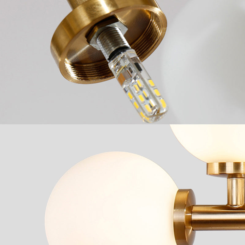 16-Lights White Glass Orb Island Light 37.5" Length Nordic Style Long Strip Lighting Fixture