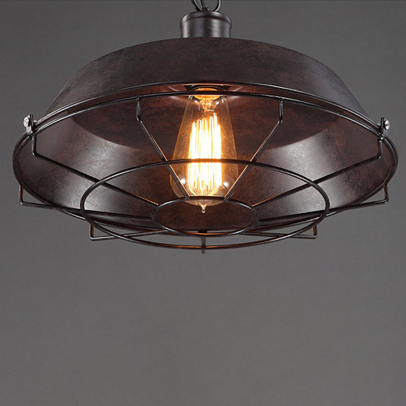 Cage 1 Light Pendant Light Fixture Industrial Metal Hanging Pendant Lights for Restaurant