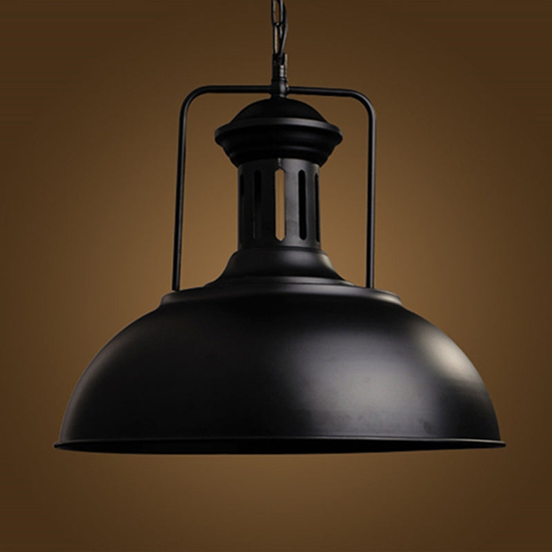 Metal Hanging Light Fixture Industrial Style Black Shaded Restaurant Hanging Pendant Light