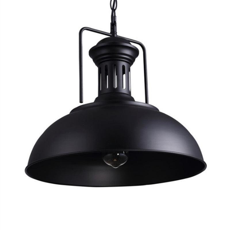 Metal Hanging Light Fixture Industrial Style Black Shaded Restaurant Hanging Pendant Light