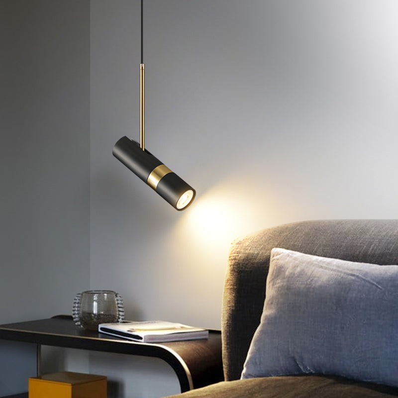 Metall Tubular Spotlight Anhänger postmodern 1 Kopf Rotatable Lesebuchlicht für Schlafzimmer