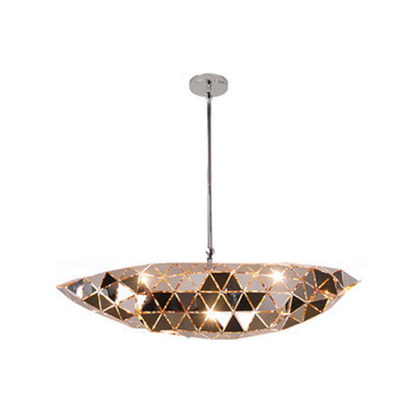 Chromlaser-geschnittene Anhängerlampe Dekorative postmoderne Edelstahl-Stahl-Federung Licht