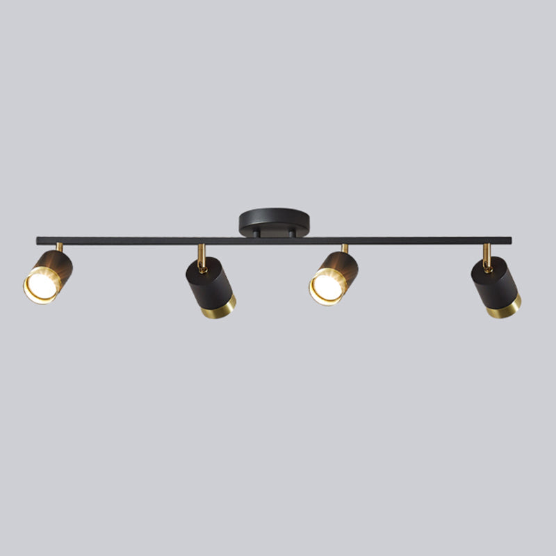 Nordische zylindrische Metallschienenstrahler, halbbündige Deckenschienenbeleuchtung für das Foyer