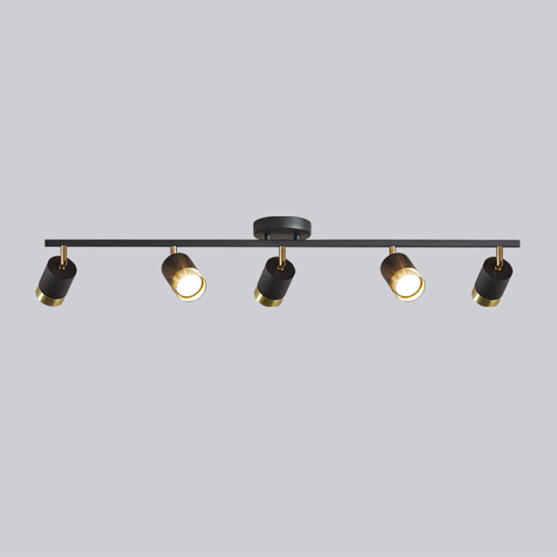 Nordische zylindrische Metallschienenstrahler, halbbündige Deckenschienenbeleuchtung für das Foyer