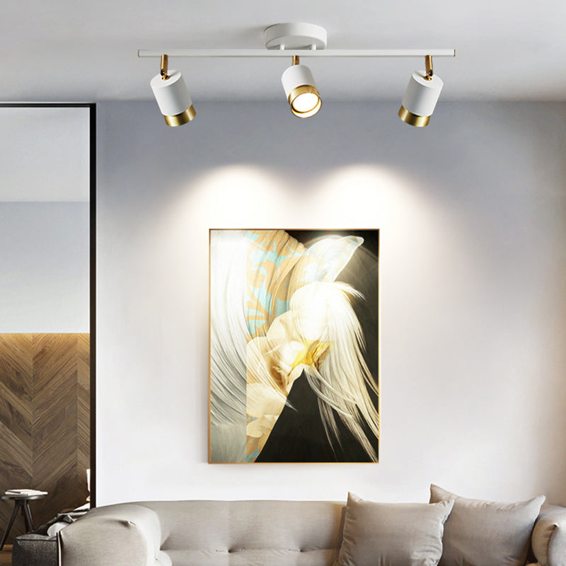 Nordische zylindrische Metallschienenstrahler, halbbündige Deckenschienenbeleuchtung für das Foyer