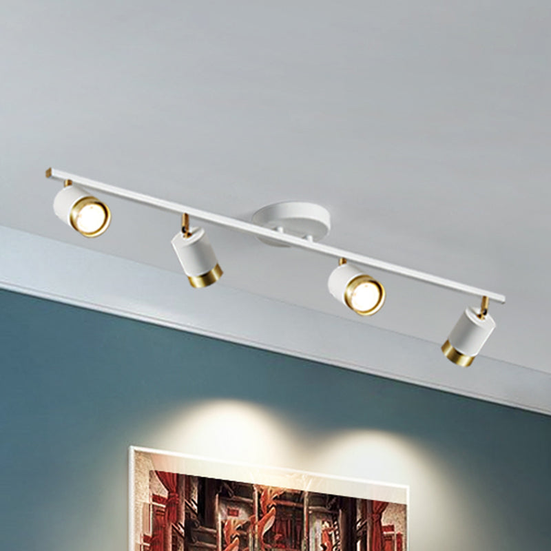 Nordische zylindrische Metallschienenstrahler, halbbündige Deckenschienenbeleuchtung für das Foyer