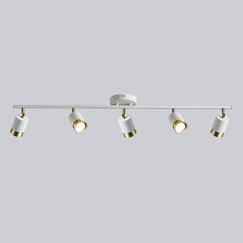 Nordische zylindrische Metallschienenstrahler, halbbündige Deckenschienenbeleuchtung für das Foyer