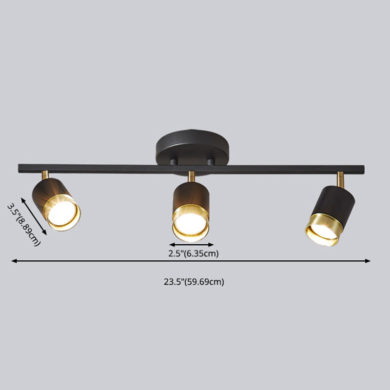 Nordische zylindrische Metallschienenstrahler, halbbündige Deckenschienenbeleuchtung für das Foyer
