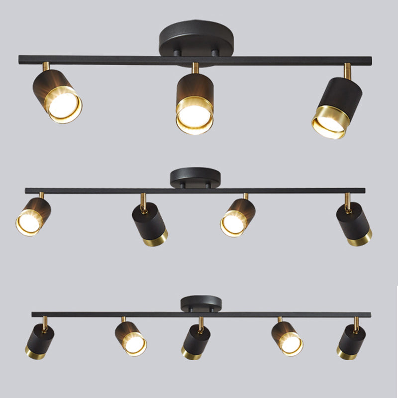 Nordische zylindrische Metallschienenstrahler, halbbündige Deckenschienenbeleuchtung für das Foyer