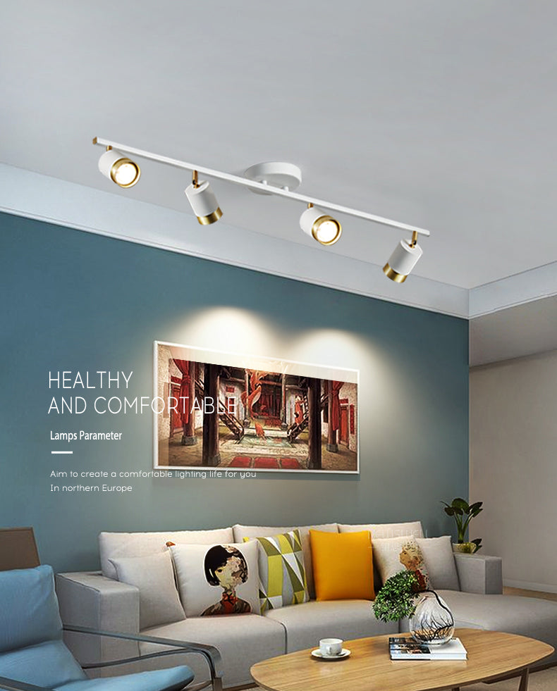 Nordische zylindrische Metallschienenstrahler, halbbündige Deckenschienenbeleuchtung für das Foyer